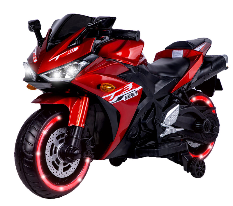 12V Kids Ride-On Motorcycle Toy with Training Wheels and Hand Control Magic Cars 6