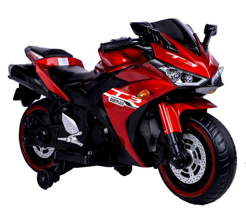 12V Kids Ride-On Motorcycle Toy with Training Wheels and Hand Control Magic Cars 7