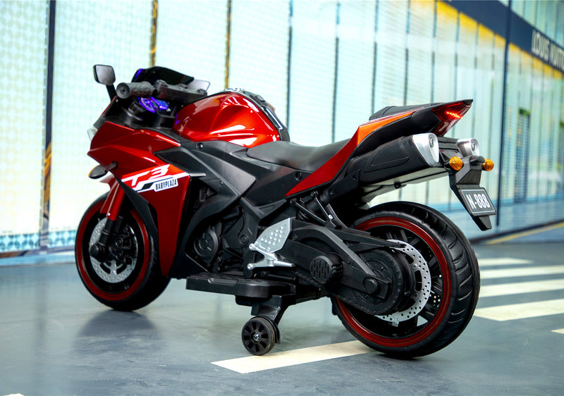 12V Kids Ride-On Motorcycle Toy with Training Wheels and Hand Control Magic Cars 8