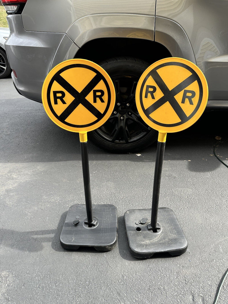 Train Rail Road Signs Set for Model Train Play Magic Cars 1