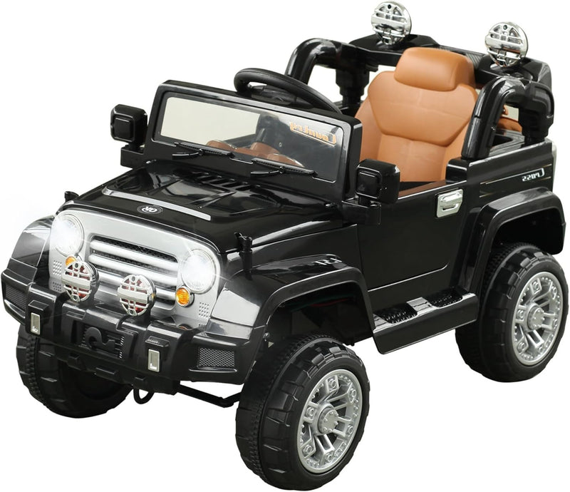 12V Kids Ride-On Truck with Remote Control and MP3 Connectivity in Black Magic Cars 2