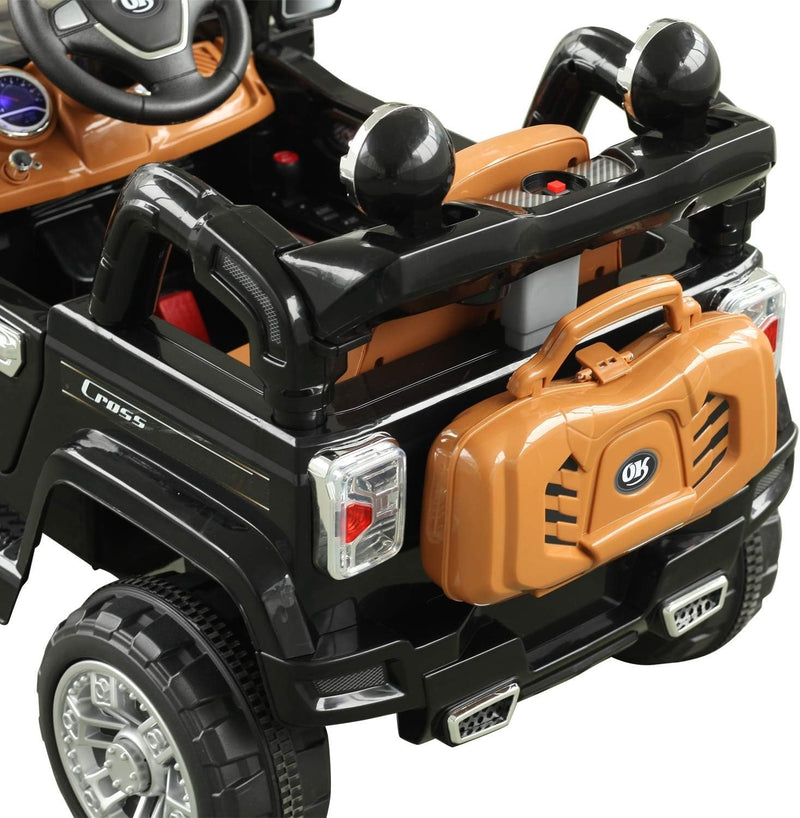 12V Kids Ride-On Truck with Remote Control and MP3 Connectivity in Black Magic Cars 9