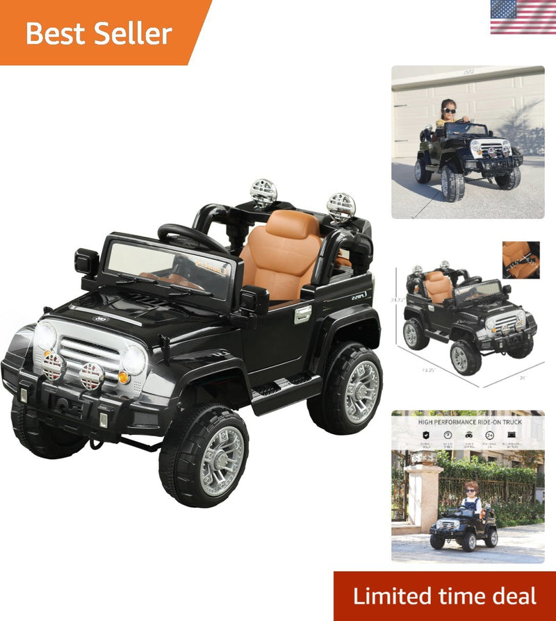 12V Kids Ride-On Truck with Remote Control and MP3 Connectivity in Black Magic Cars Variant 0