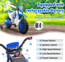 Electric 12V Blue Kids Ride-On Motorcycle with Training Wheels Magic Cars 12