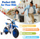 Electric 12V Blue Kids Ride-On Motorcycle with Training Wheels Magic Cars 13