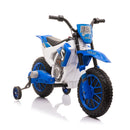 Electric 12V Blue Kids Ride-On Motorcycle with Training Wheels Magic Cars 2