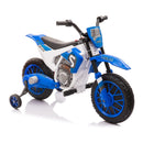 Electric 12V Blue Kids Ride-On Motorcycle with Training Wheels Magic Cars 3