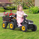 12V Battery-Powered Ride-On Tractor Toy with Trailer and 35W Dual Motor Magic Cars 10