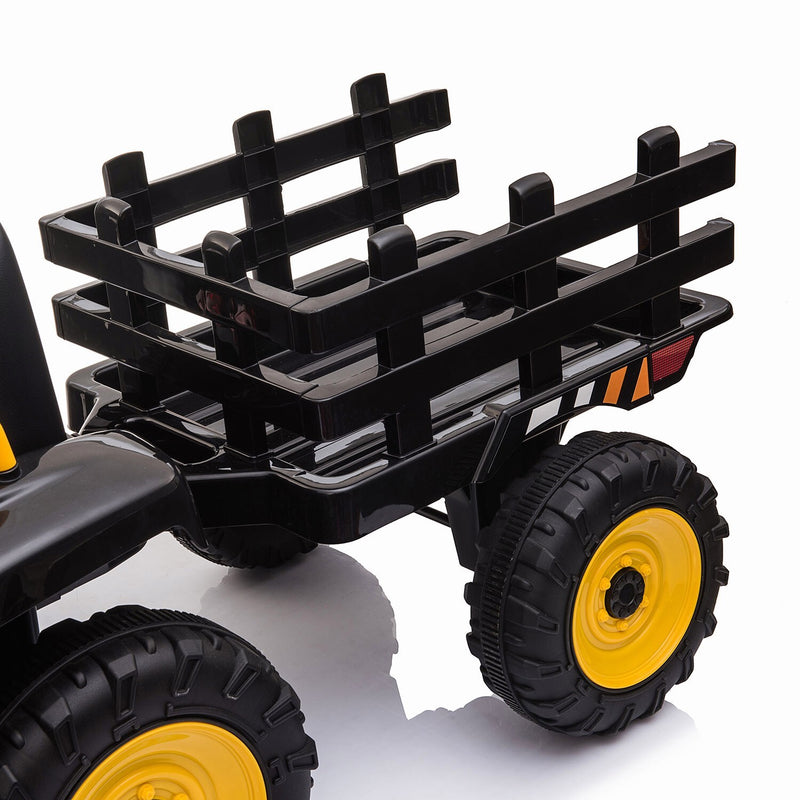 12V Battery-Powered Ride-On Tractor Toy with Trailer and 35W Dual Motor Magic Cars 14