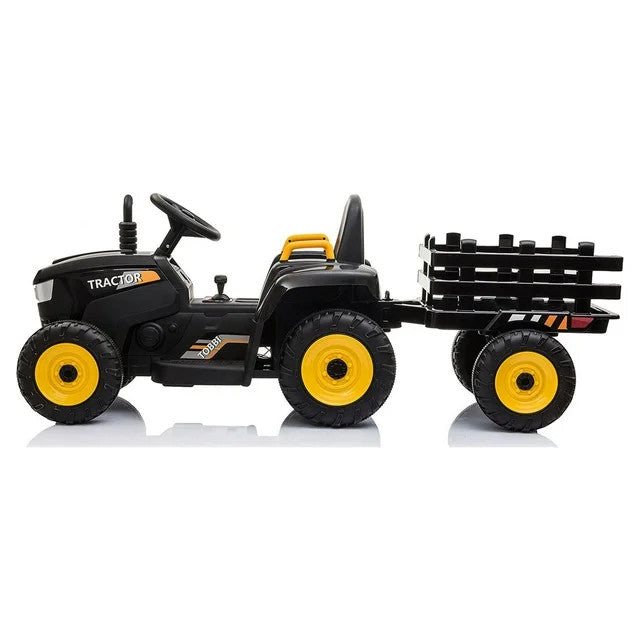 12V Battery-Powered Ride-On Tractor Toy with Trailer and 35W Dual Motor Magic Cars 3