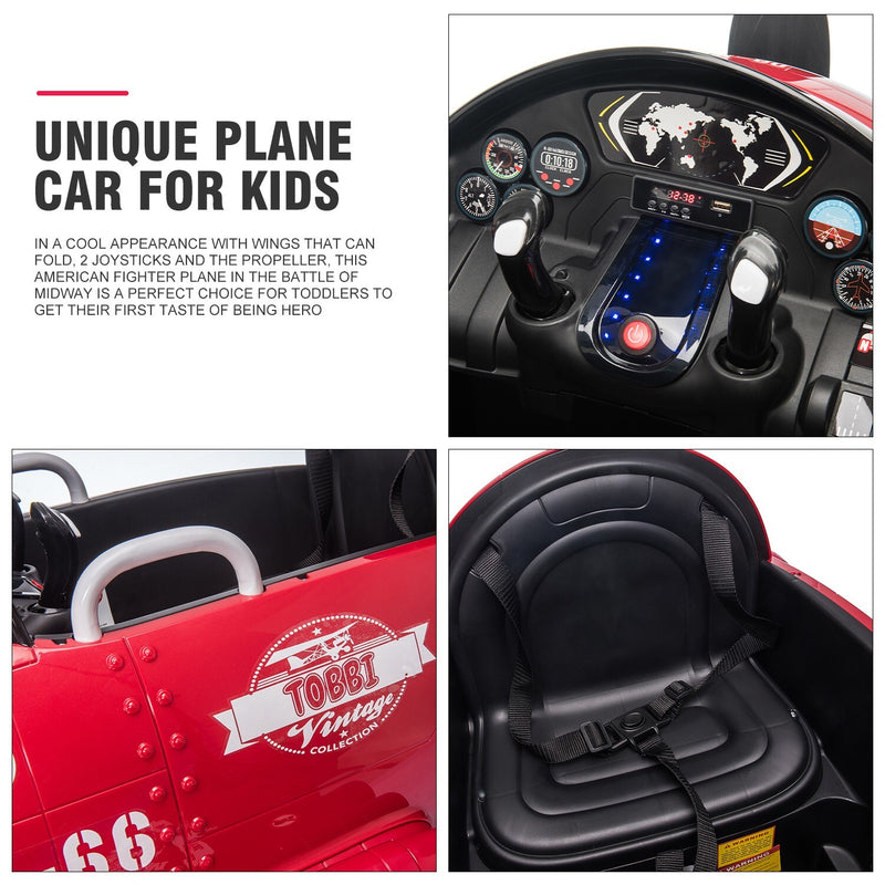 12V Electric Kids Ride-On Airplane Car with Joystick Control for Ages 3-6 Magic Cars 8