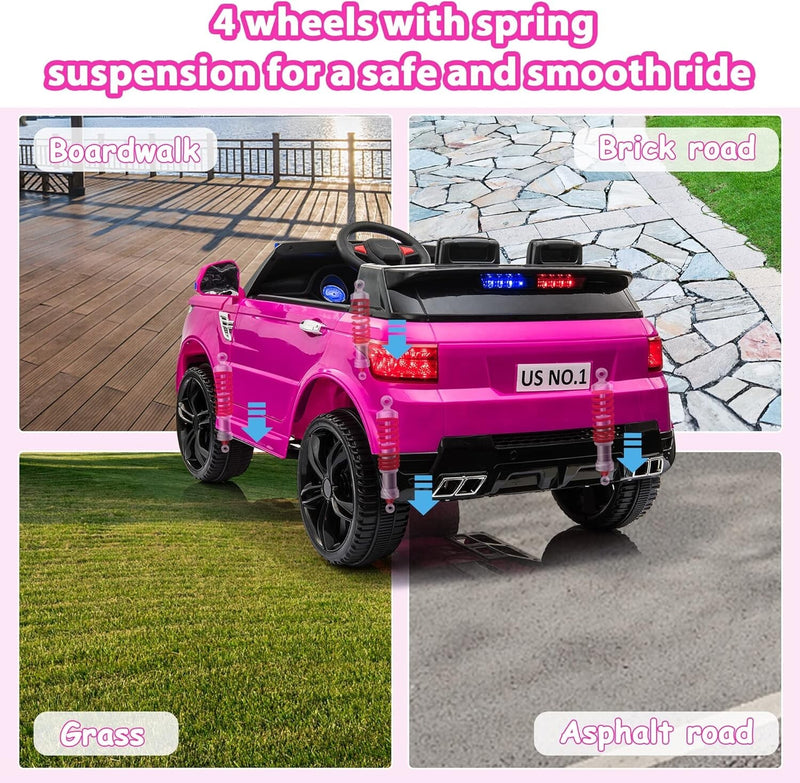 12V Battery-Powered Electric Police SUV Toy Car with Remote Control Magic Cars 11