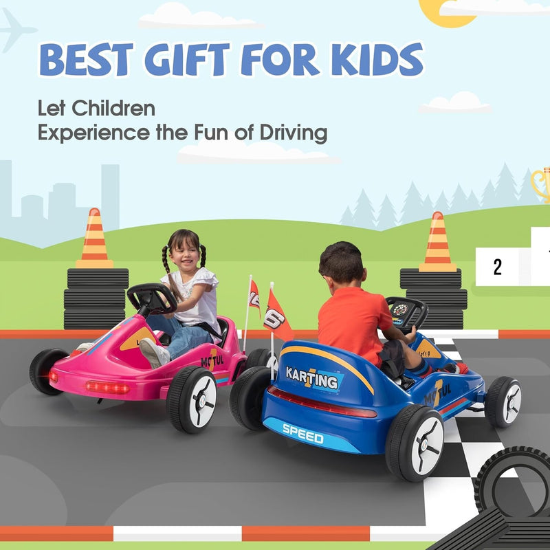 12V Kids Electric Ride-On Go Kart Toy Car with Remote Control for Ages 3-8 Years Magic Cars 1