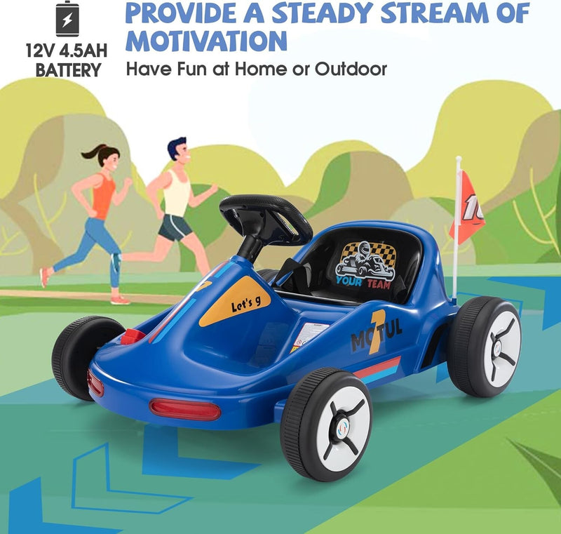 12V Kids Electric Ride-On Go Kart Toy Car with Remote Control for Ages 3-8 Years Magic Cars 4