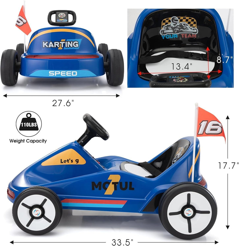 12V Kids Electric Ride-On Go Kart Toy Car with Remote Control for Ages 3-8 Years Magic Cars 5