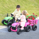 12V Battery-Powered Kids Electric Ride-On Tractor with Trailer Vehicle Magic Cars 12
