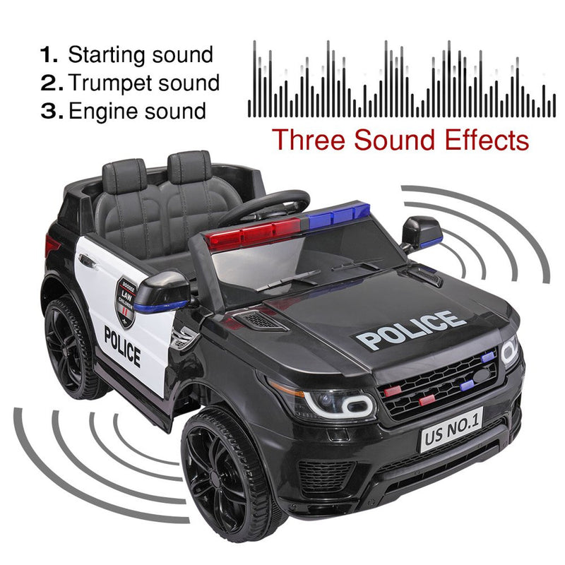 12V Kids Police Ride-On SUV Car with Parental Remote Control Magic Cars 7