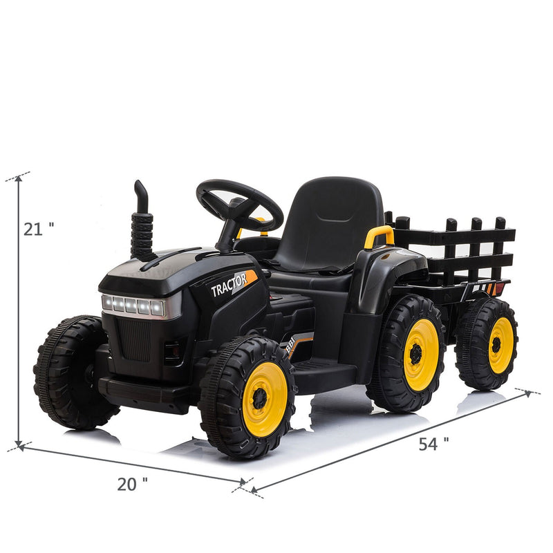 12V Electric Ride-On Kids Tractor with Battery-Powered Toy Car and Trailer Magic Cars 1