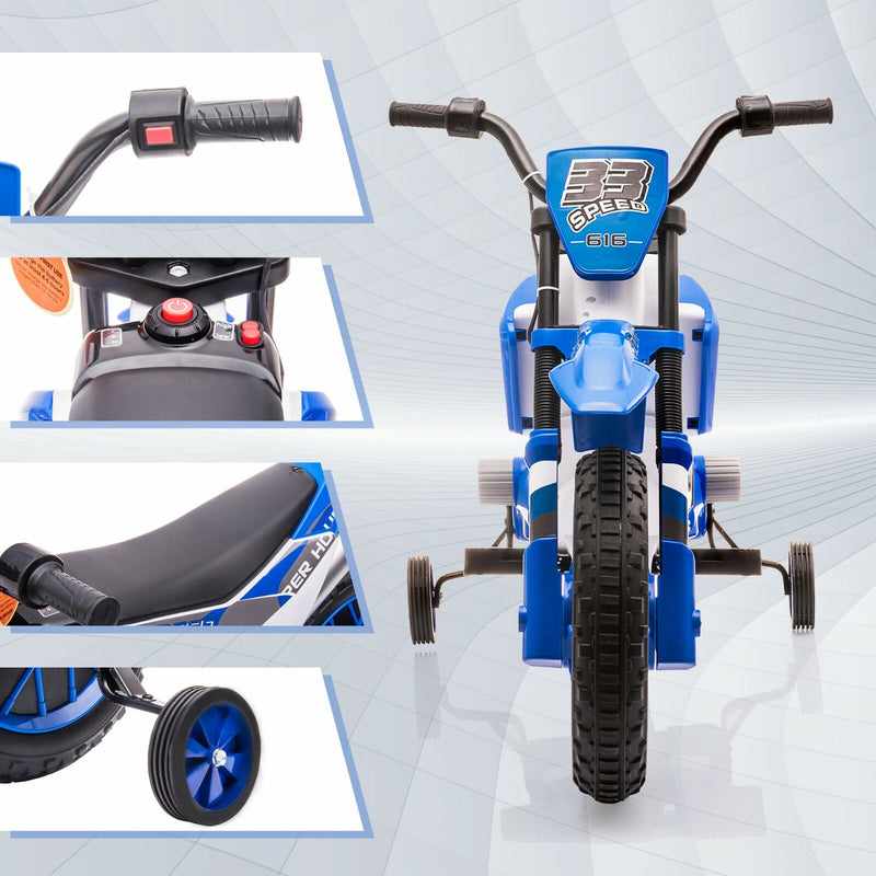 12V Kids Electric Ride-On Motorcycle with Training Wheels and 2 Speeds Magic Cars 1