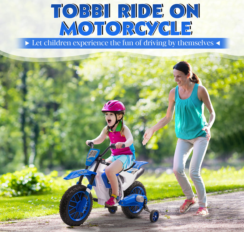 12V Kids Electric Ride-On Motorcycle with Training Wheels and 2 Speeds Magic Cars 3