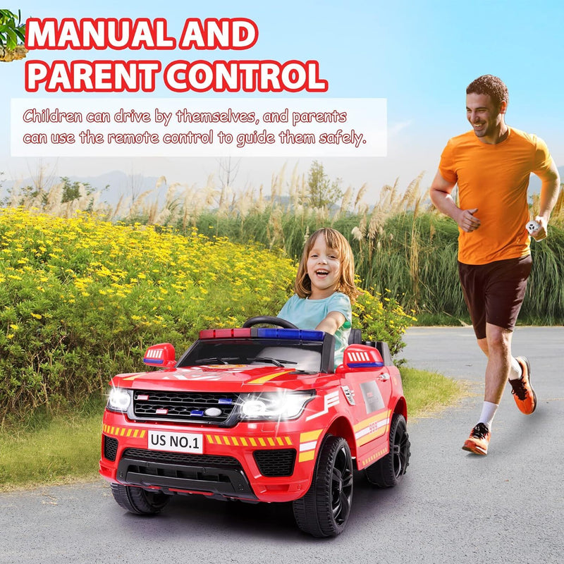 12V Kids Electric Police Ride-On Car with Remote Control and Siren Magic Cars 12