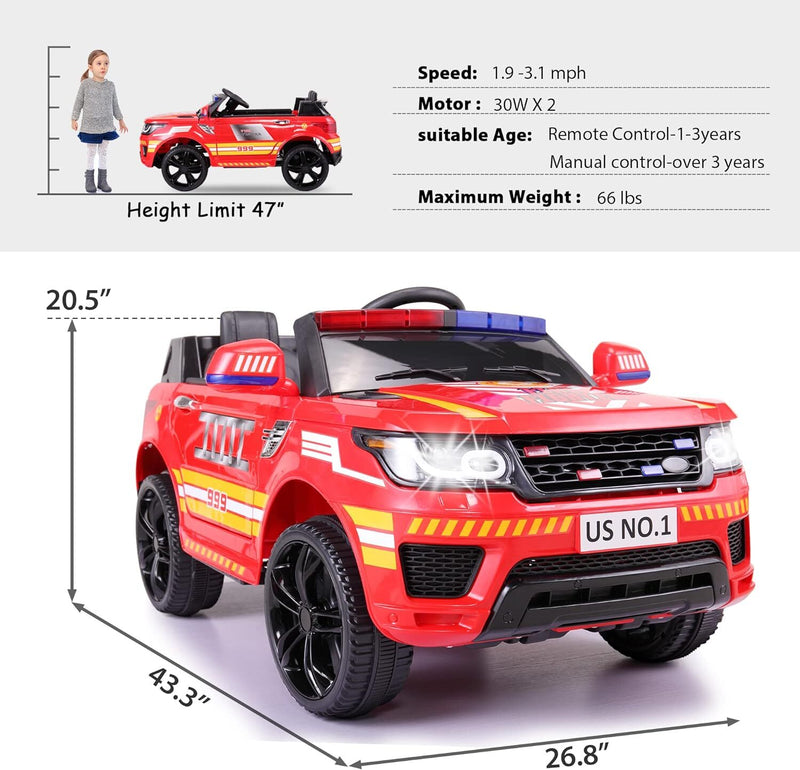 12V Kids Electric Police Ride-On Car with Remote Control and Siren Magic Cars 6