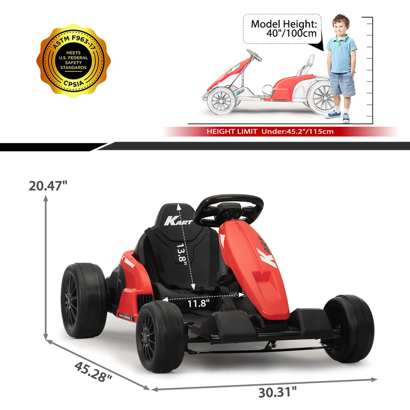 24V Kids Electric Drifting Go-Kart with Dual 85W Motors, 8mph Max Speed, and Built-in Music Magic Cars 5