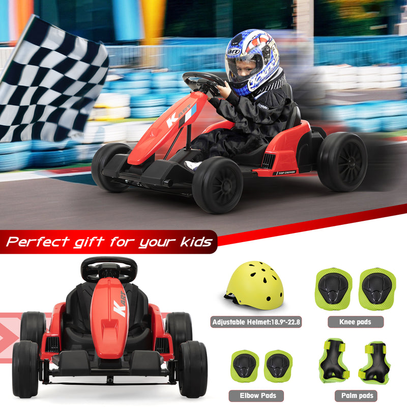 24V Kids Electric Drifting Go-Kart with Dual 85W Motors, 8mph Max Speed, and Built-in Music Magic Cars 9