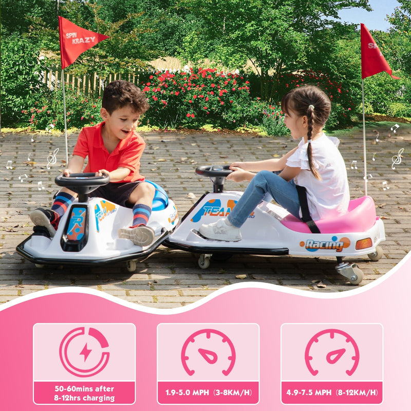 24V Electric Ride-On Drift Go-Kart Toy for Kids Ages 6-12 Magic Cars 2