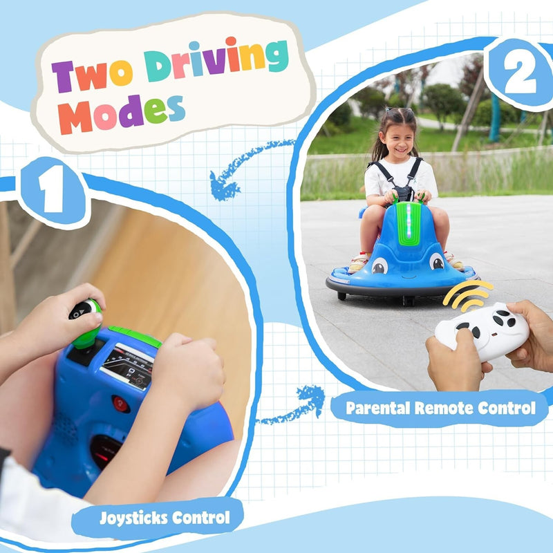 360° Spinning Electric Ride-On Bumper Car with Remote Control Magic Cars 2