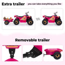 6V Kids Electric Ride-On ATV Tractor with 4 Wheels, Trailer, and Music Magic Cars 7