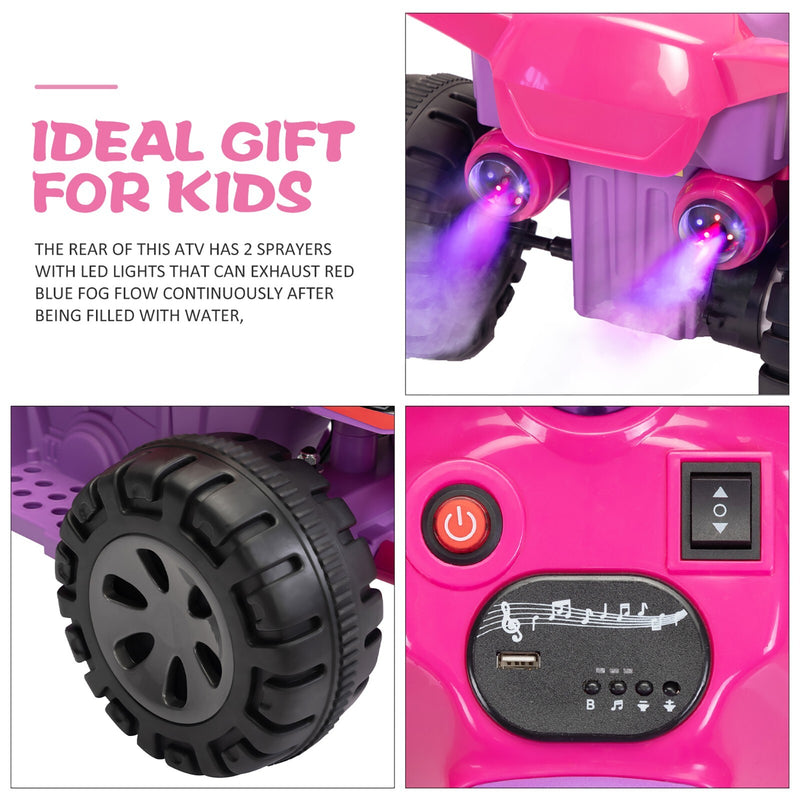 6V Electric Kids 4-Wheel ATV Quad Bike with Sprayers Magic Cars 9