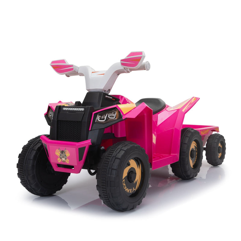 6V Electric Ride-On Quad Bike with Trailer for Toddlers Ages 3-6 Magic Cars 14