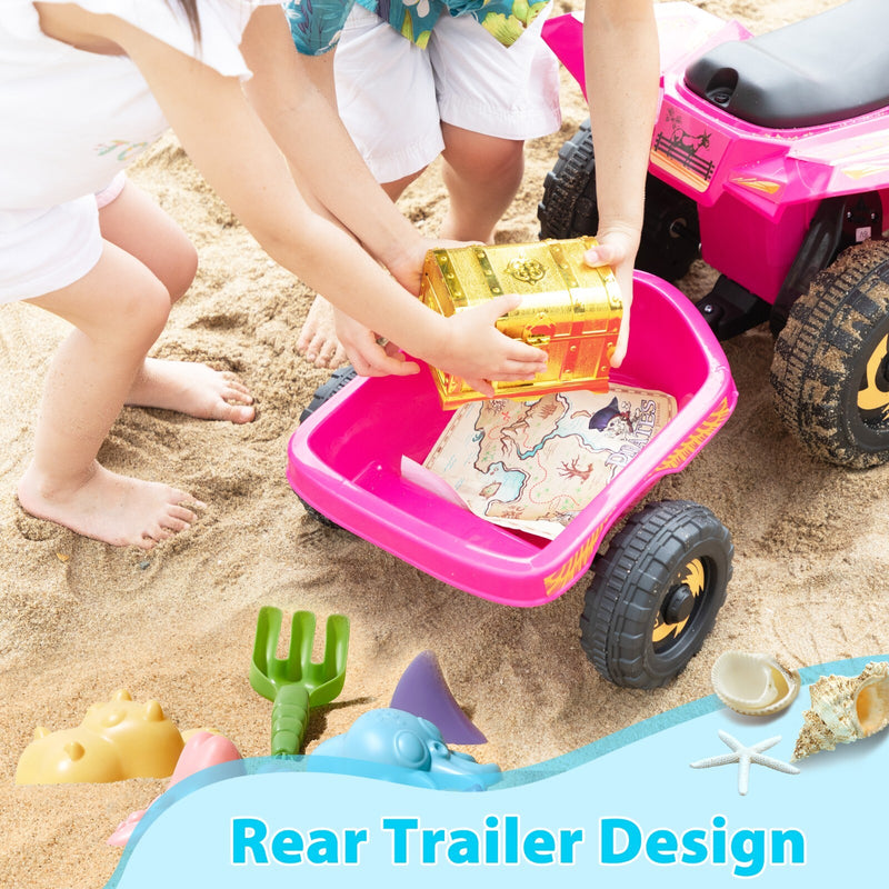 6V Electric Ride-On Quad Bike with Trailer for Toddlers Ages 3-6 Magic Cars 2