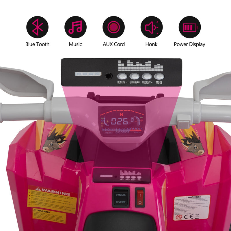 6V Electric Ride-On Quad Bike with Trailer for Toddlers Ages 3-6 Magic Cars 4