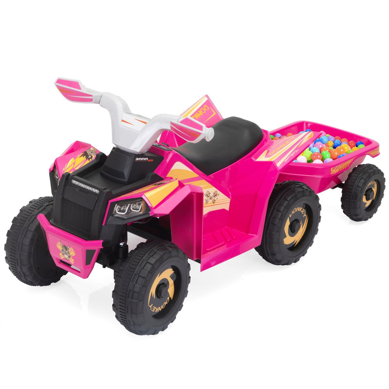 6V Electric Ride-On Quad Bike with Trailer for Toddlers Ages 3-6 Magic Cars Variant 0