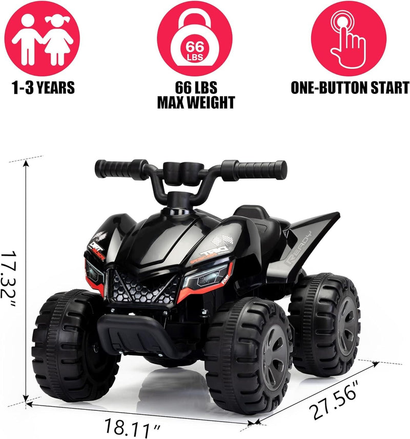 6V Battery-Powered Kids Electric Ride-On ATV Quad Car with Music and LED Lights Magic Cars 8