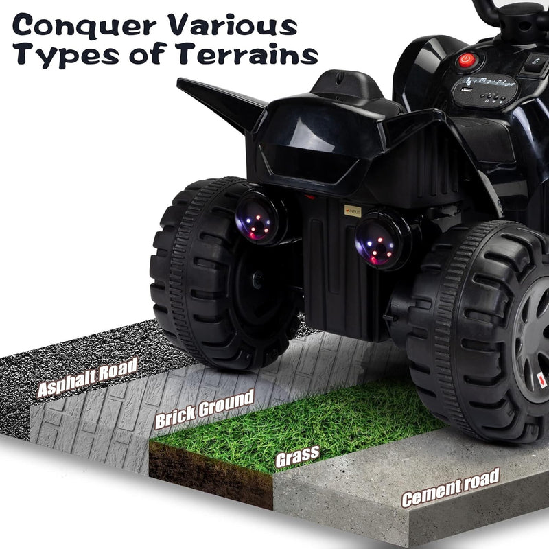 6V Battery-Powered Kids Electric Ride-On ATV Quad Car with Music and LED Lights Magic Cars 9