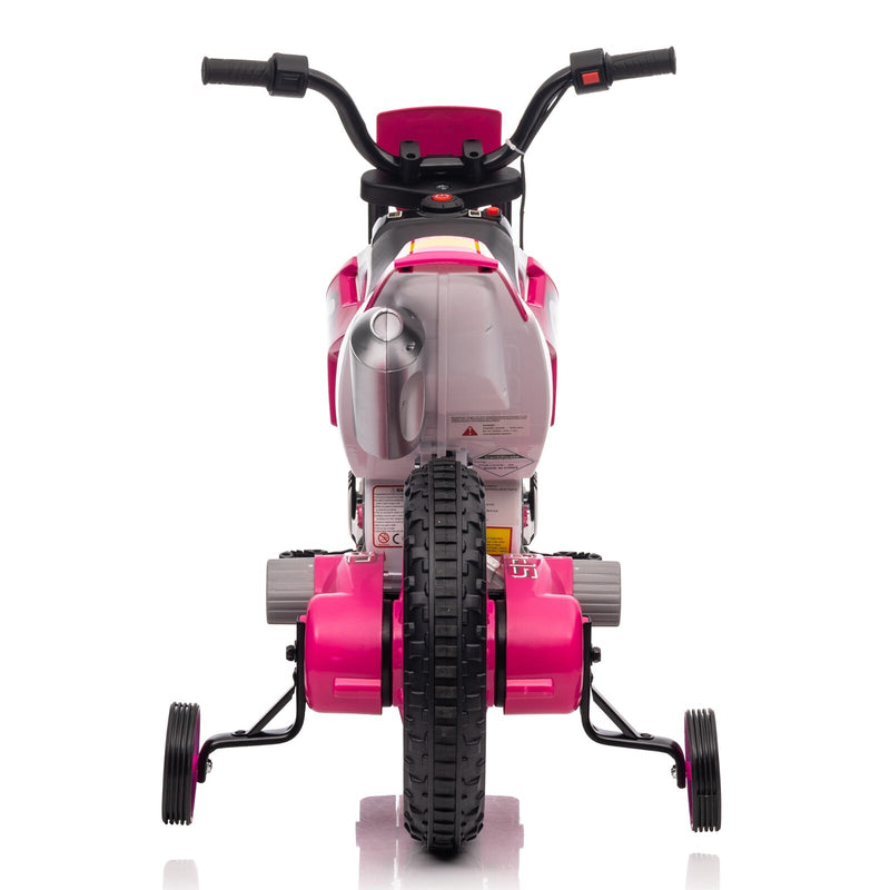Electric 12V Kids Ride-On Dirt Bike Motorcycle with Training Wheels and 2 Speeds Magic Cars 3