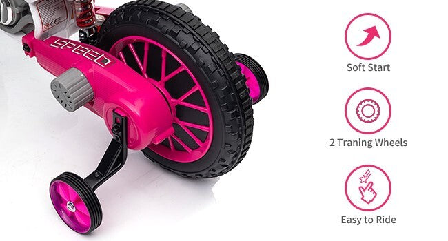 Electric 12V Kids Ride-On Dirt Bike Motorcycle with Training Wheels and 2 Speeds Magic Cars 5
