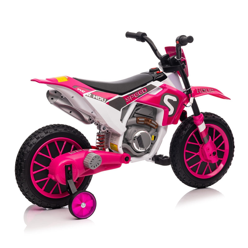 Electric 12V Kids Ride-On Dirt Bike Motorcycle with Training Wheels and 2 Speeds Magic Cars 8