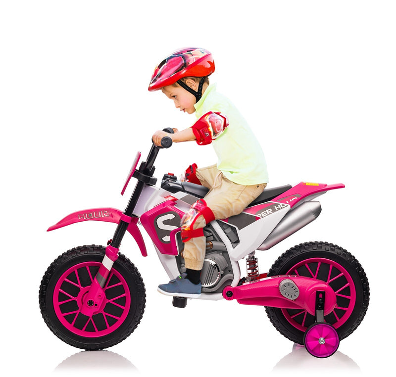 Electric 12V Kids Ride-On Dirt Bike Motorcycle with Training Wheels and 2 Speeds Magic Cars Variant 0