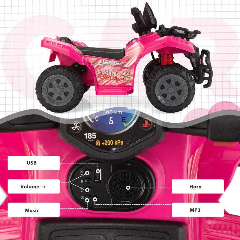 6V Electric Kids ATV Quad 4-Wheeler Ride-On Toy Car with Music Magic Cars 8