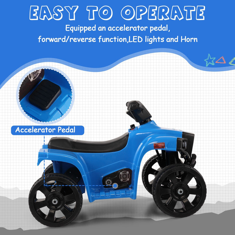 Kids Electric Ride-On ATV Quad Car Toy with LED Headlights and Speed Indicator Magic Cars 10