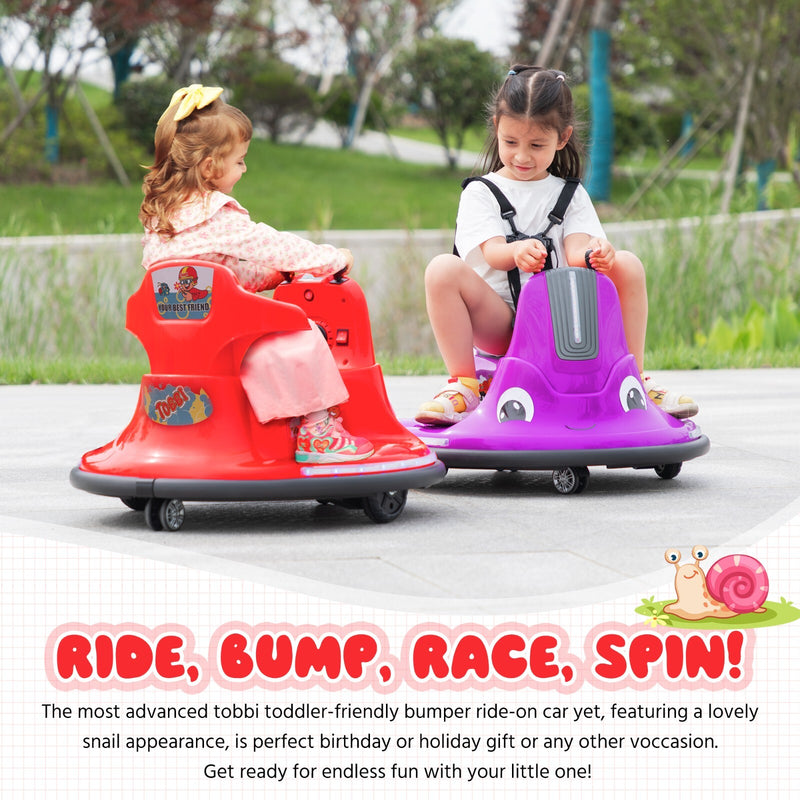 360° Spinning Ride-On Bumper Car for Kids with Remote Control and LED Lights, Red Magic Cars 5