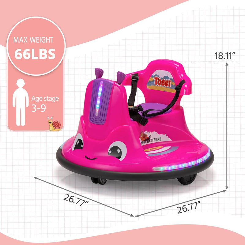 12V Electric Snail-Shaped Ride-On Car for Toddlers and Babies with Bumper Protection Magic Cars 2