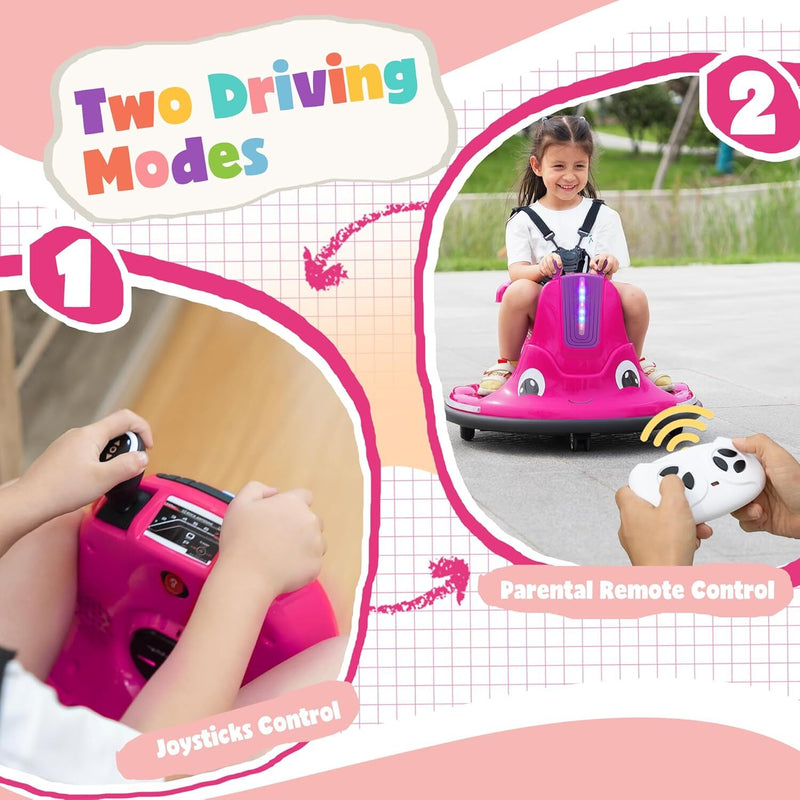 12V Electric Snail-Shaped Ride-On Car for Toddlers and Babies with Bumper Protection Magic Cars 4