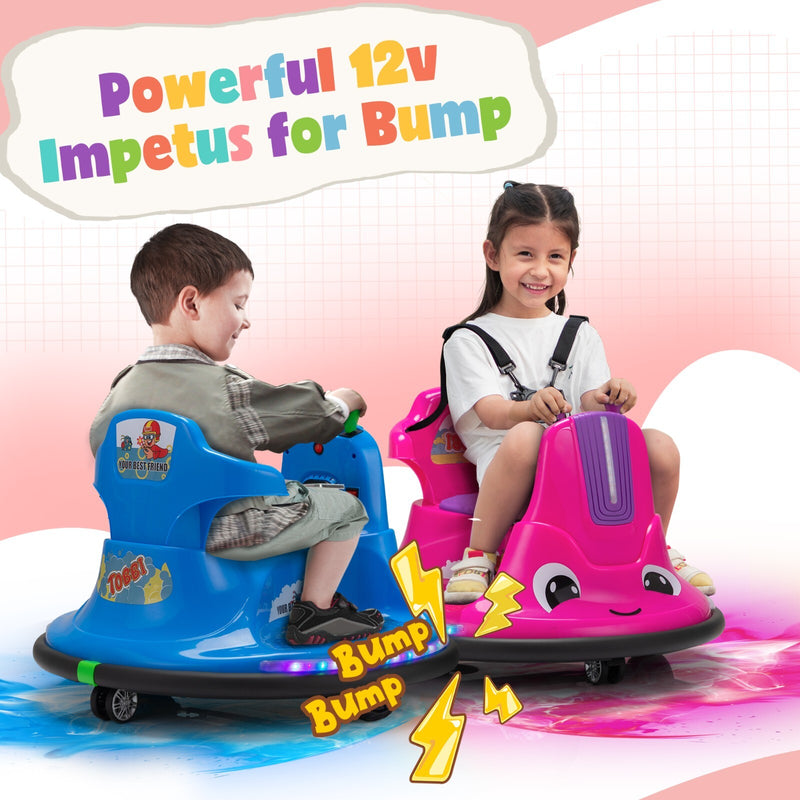 12V Electric Snail-Shaped Ride-On Car for Toddlers with 360° Rotating Bumper Magic Cars 11