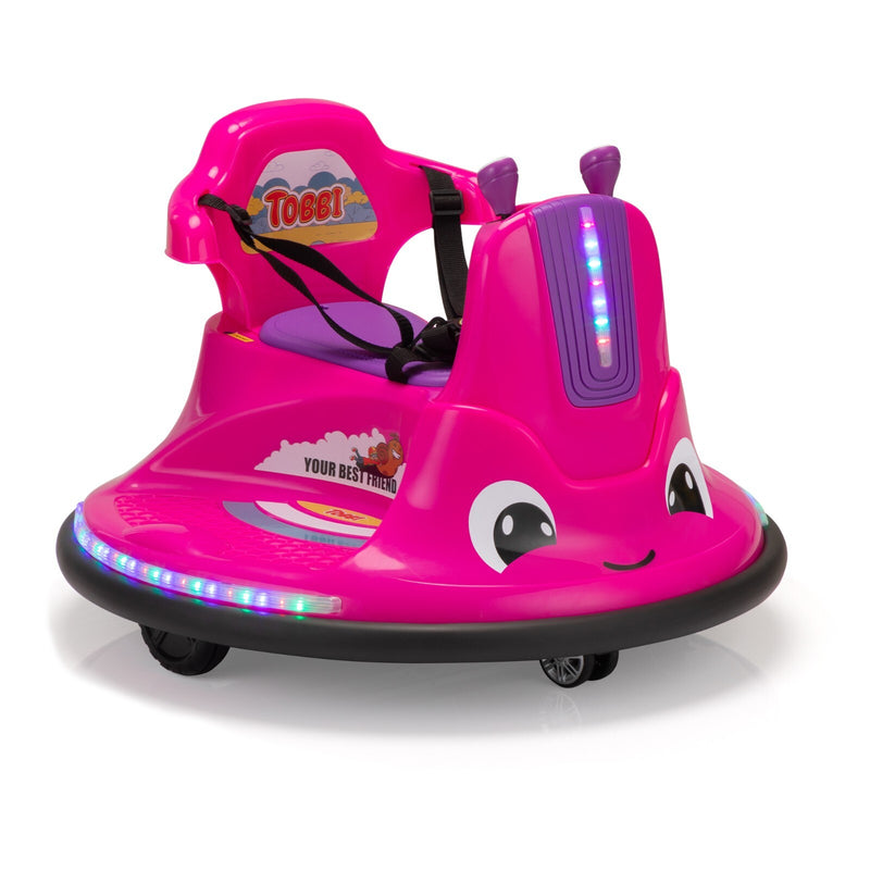 12V Electric Snail-Shaped Ride-On Car for Toddlers with 360° Rotating Bumper Magic Cars 3