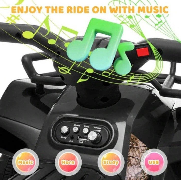 Rechargeable 6V Toddler 4-Wheeler ATV with Music, Lights, and Easy Controls for Kids Magic Cars 2